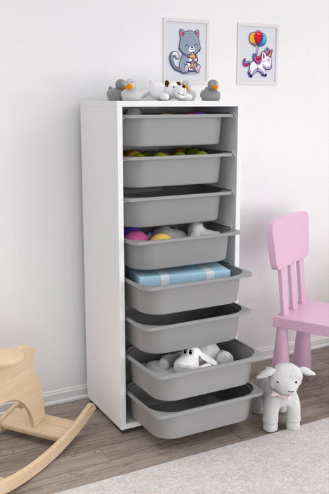 Hanah Home Armario Multiusos Blanco y Gris